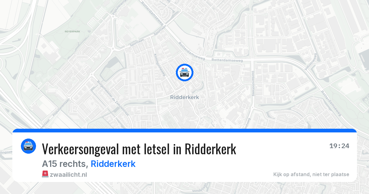 Verkeersongeval met letsel in Ridderkerk — 1 jul 2026