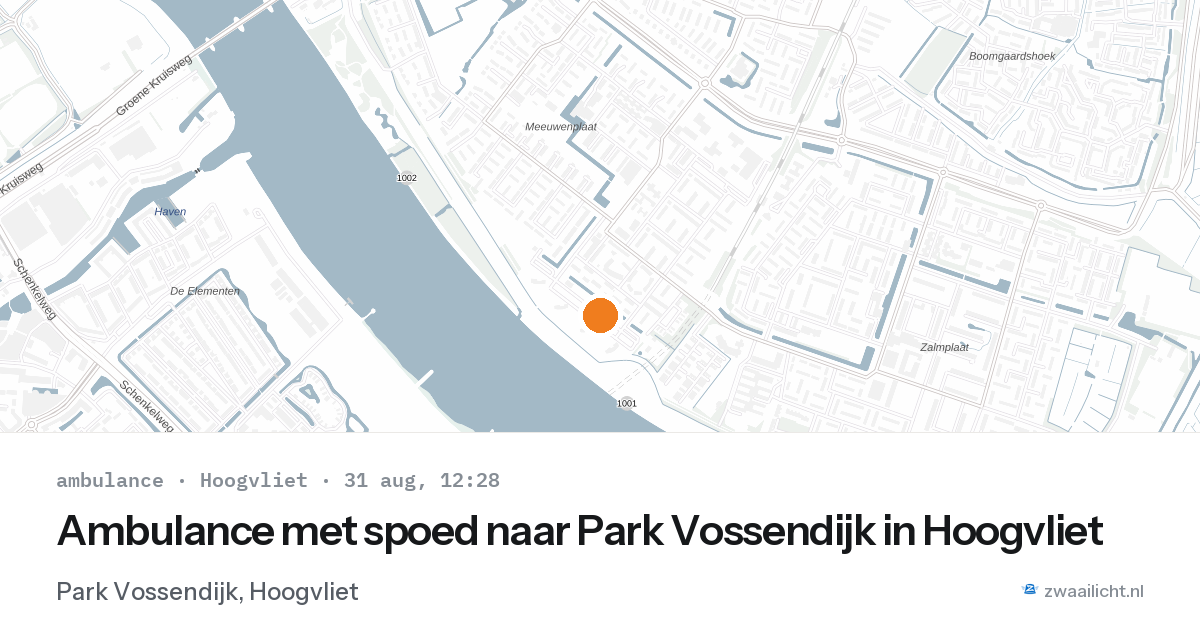 Ambulance met spoed naar Park Vossendijk in Hoogvliet — 31 aug 2026