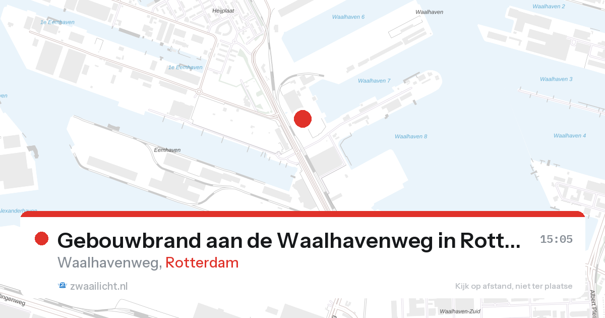 Gebouwbrand aan de Waalhavenweg in Rotterdam — 28 aug 2026