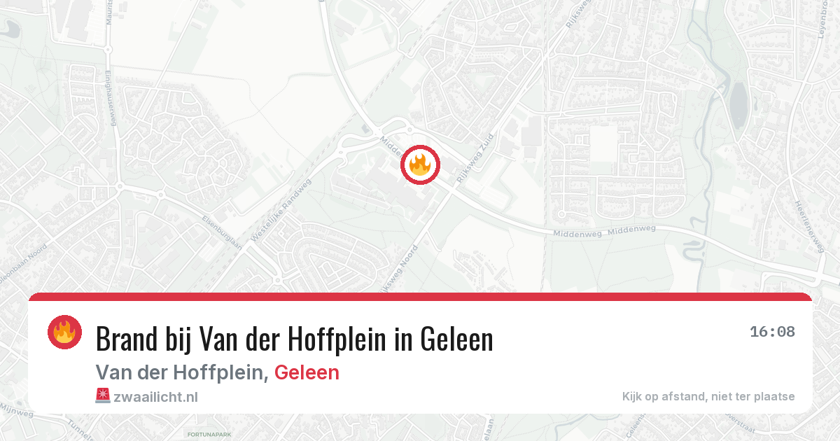 Brand bij Van der Hoffplein in Geleen — 28 jun 2026
