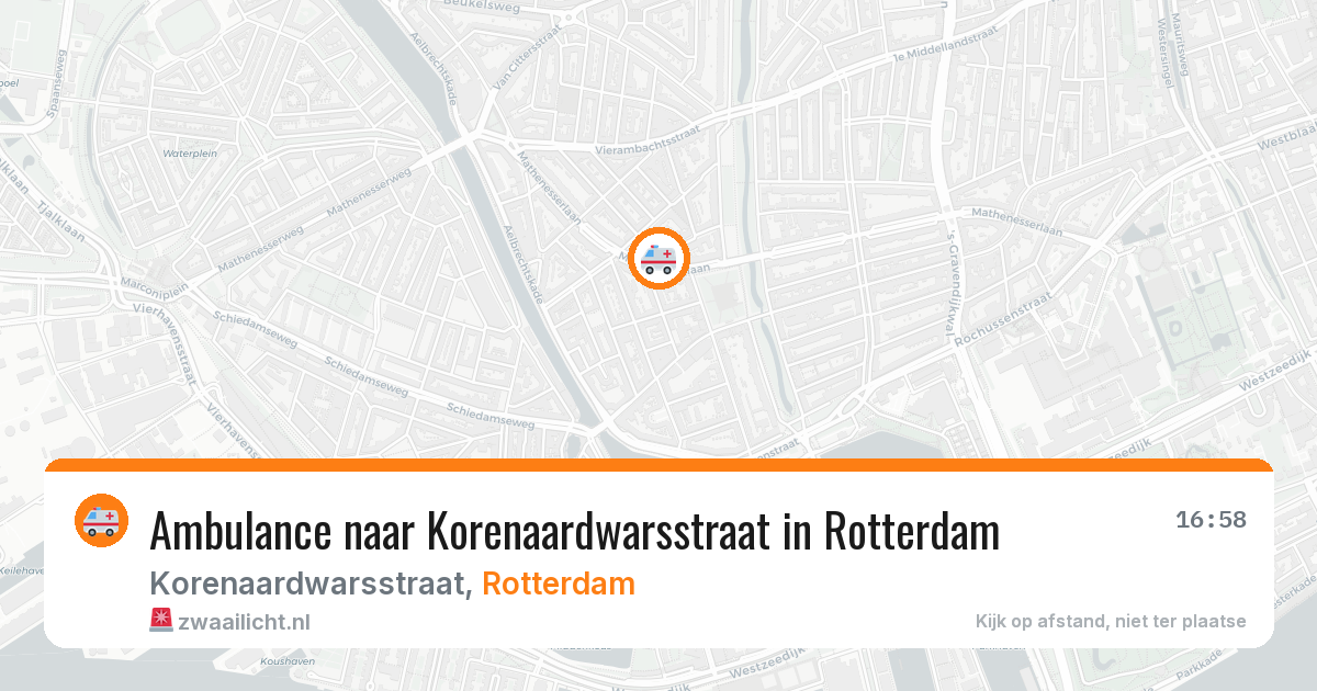 Ambulance naar Korenaardwarsstraat in Rotterdam — 14 aug 2026