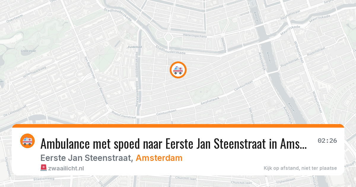 Ambulance met spoed naar Eerste Jan Steenstraat in Amsterdam — 25 mei 2026