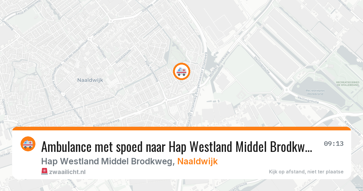 Ambulance met spoed naar Hap Westland Middel Brodkweg in Naaldwijk — 14 jun 2026