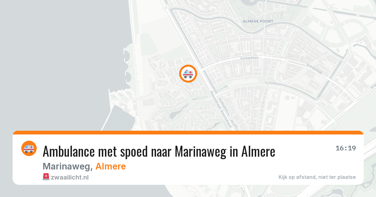 Ambulance met spoed naar Marinaweg in Almere — 28 mrt 2026