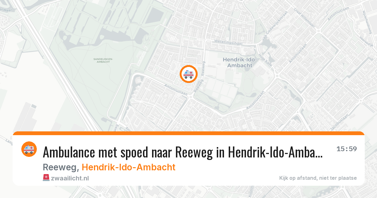 Ambulance met spoed naar Reeweg in Hendrik-Ido-Ambacht — 15 apr 2026