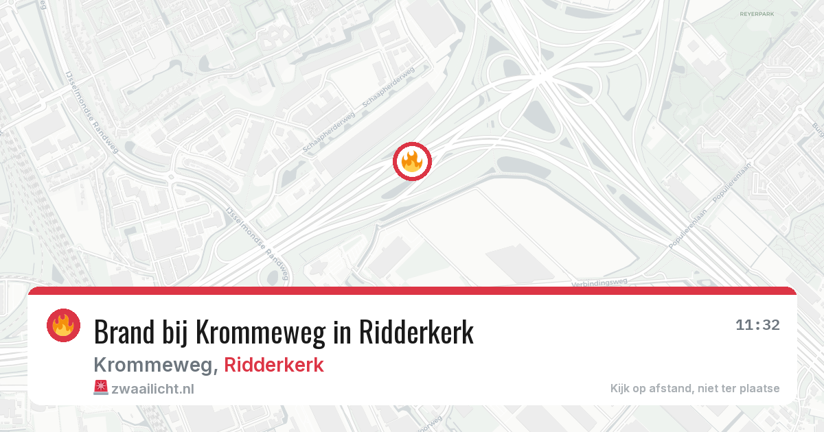 Brand bij Krommeweg in Ridderkerk — 24 mei 2026