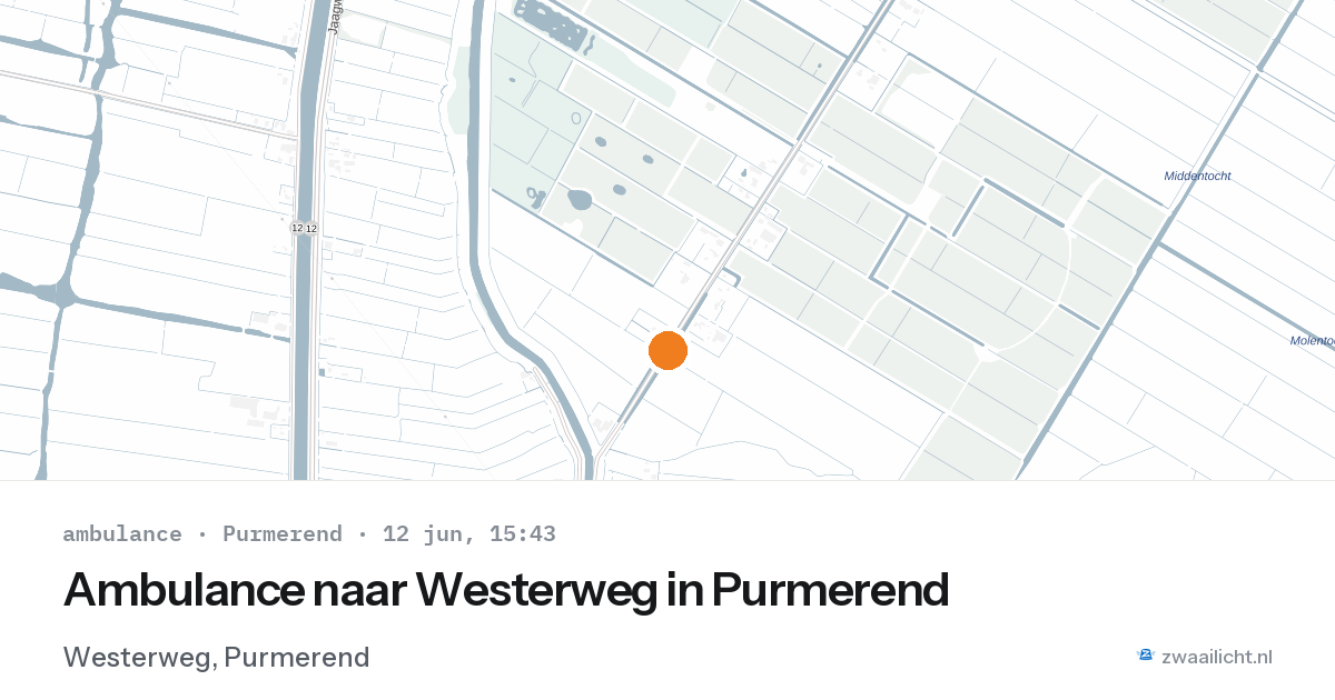 Ambulance naar Westerweg in Purmerend — 12 jun 2026