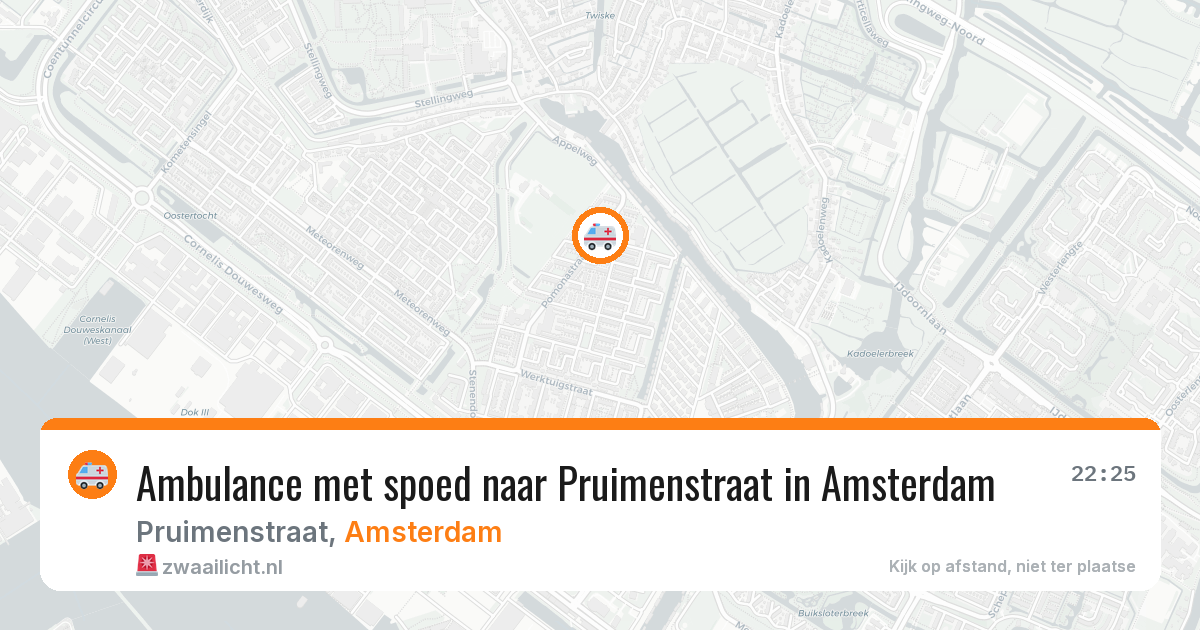 Ambulance met spoed naar Pruimenstraat in Amsterdam — 3 aug 2026