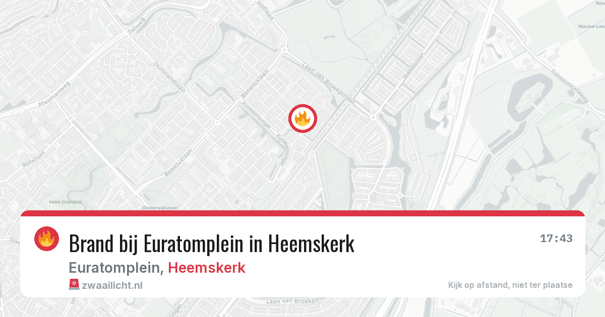 Brand bij Euratomplein in Heemskerk — 20 jul 2026