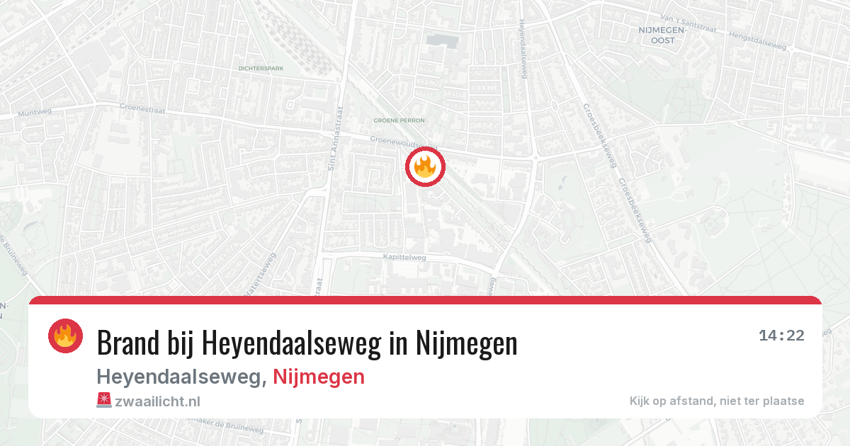 Brand bij Heyendaalseweg in Nijmegen — 24 jul 2026