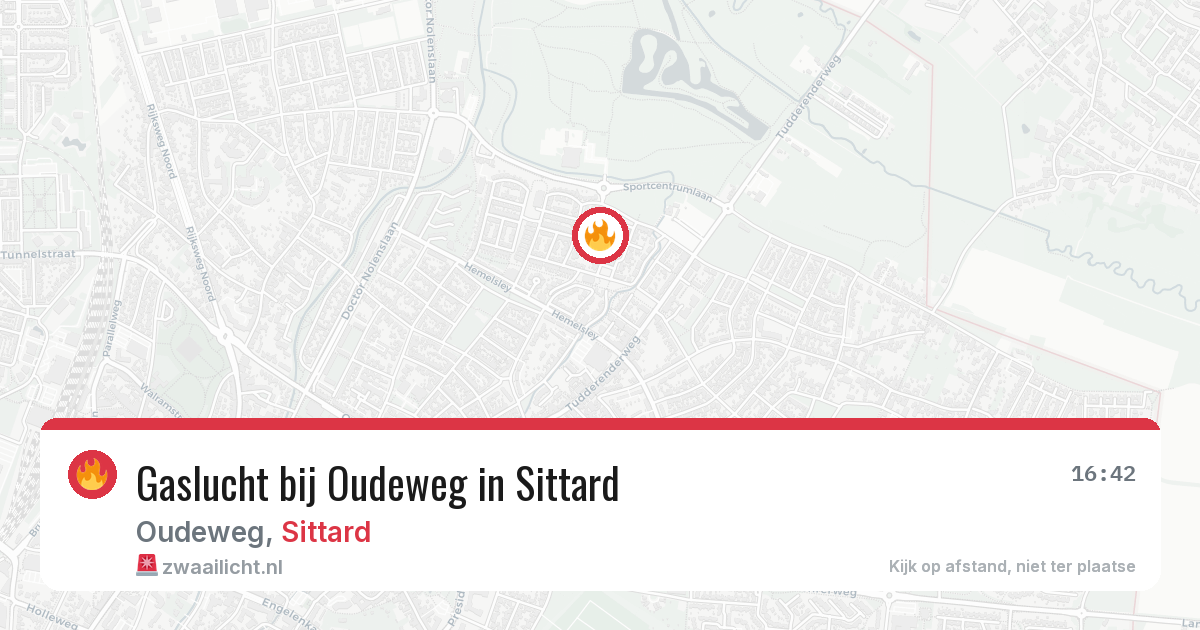 Gaslucht bij Oudeweg in Sittard — 22 mrt 2026