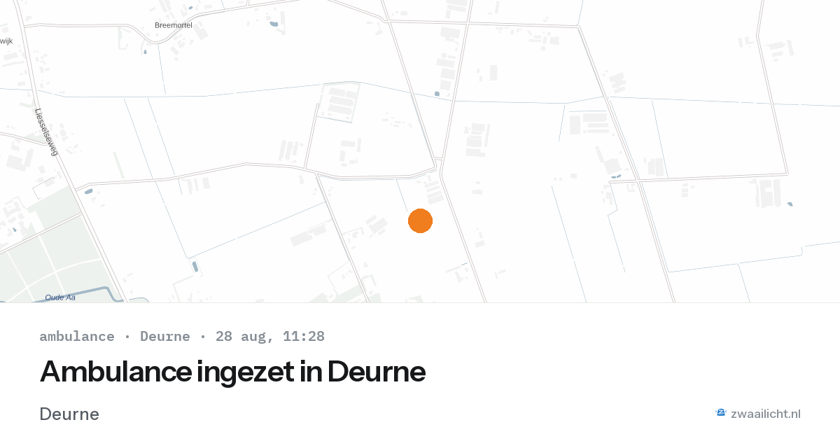 Ambulance ingezet in Deurne — 28 aug 2026