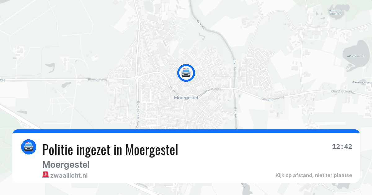 Politie ingezet in Moergestel — 24 jun 2026 | 🚨 Zwaailicht.nl