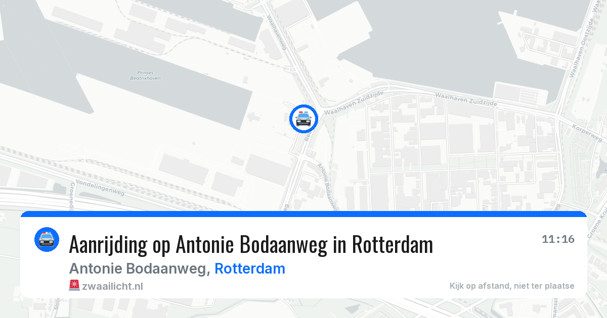 Aanrijding op Antonie Bodaanweg in Rotterdam — 5 aug 2026