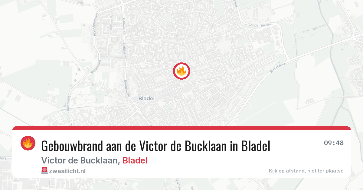 Gebouwbrand aan de Victor de Bucklaan in Bladel — 8 aug 2026