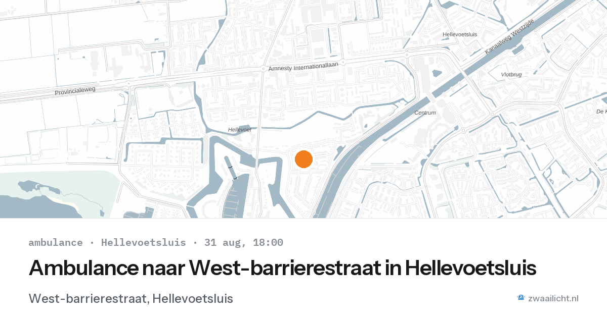 Ambulance naar West-barrierestraat in Hellevoetsluis — 31 aug 2026