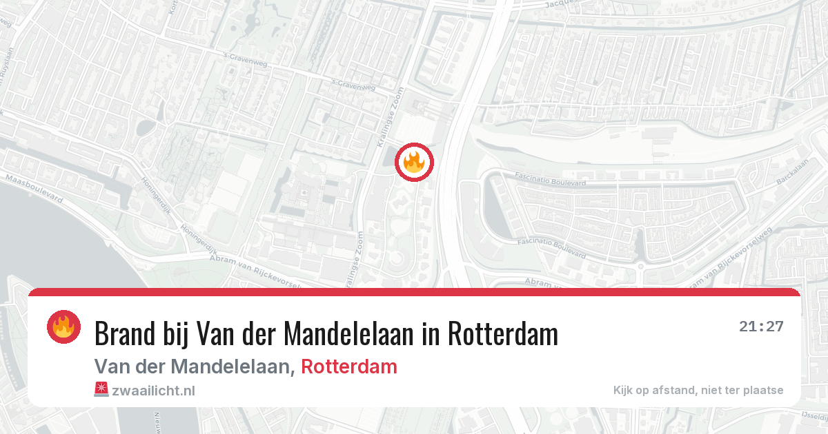 Brand bij Van der Mandelelaan in Rotterdam — 7 aug 2026