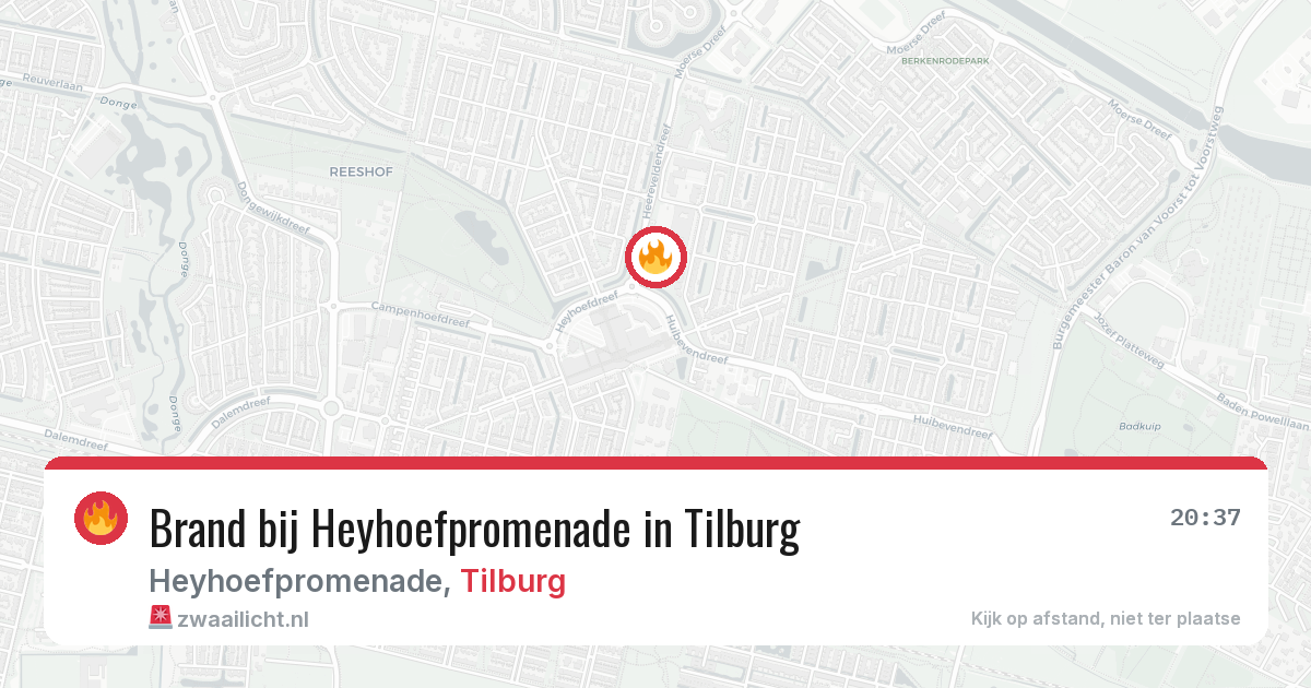 Brand bij Heyhoefpromenade in Tilburg — 3 aug 2026
