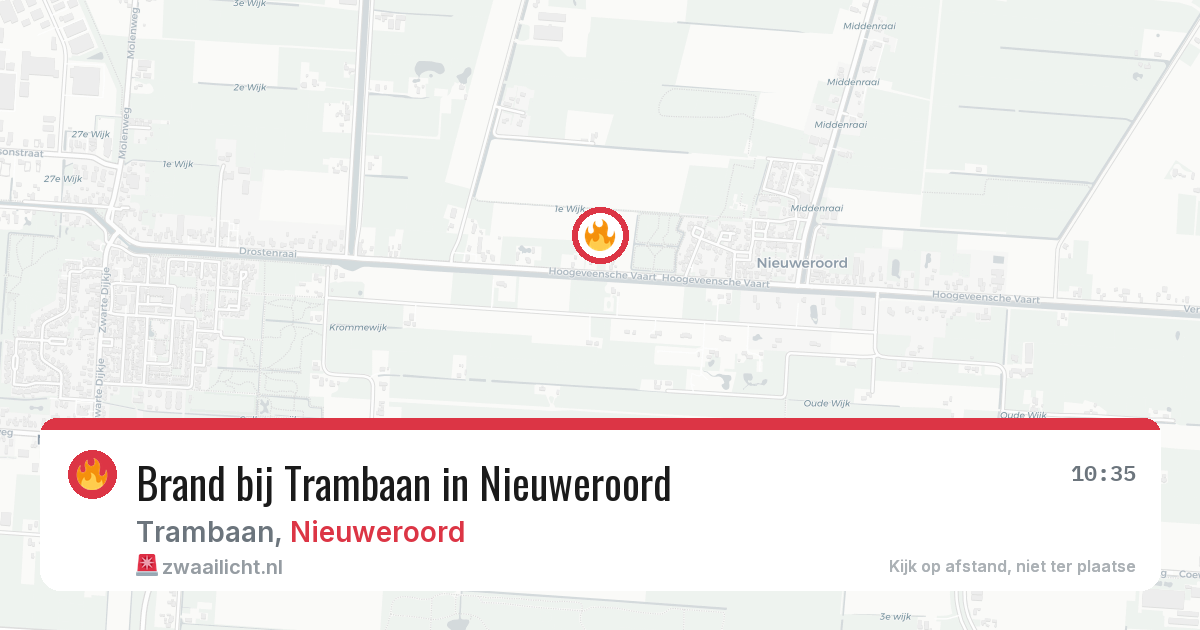 Brand bij Trambaan in Nieuweroord — 7 mrt 2026