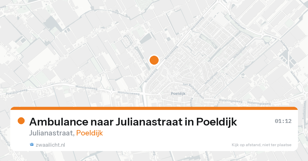 Ambulance naar Julianastraat in Poeldijk — 17 aug 2026