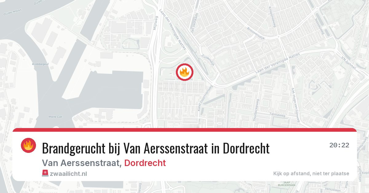 Brandgerucht bij Van Aerssenstraat in Dordrecht — 1 aug 2026