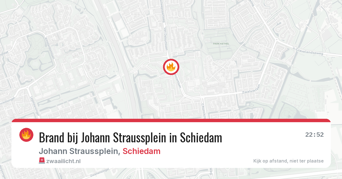 Brand bij Johann Straussplein in Schiedam — 6 mei 2026
