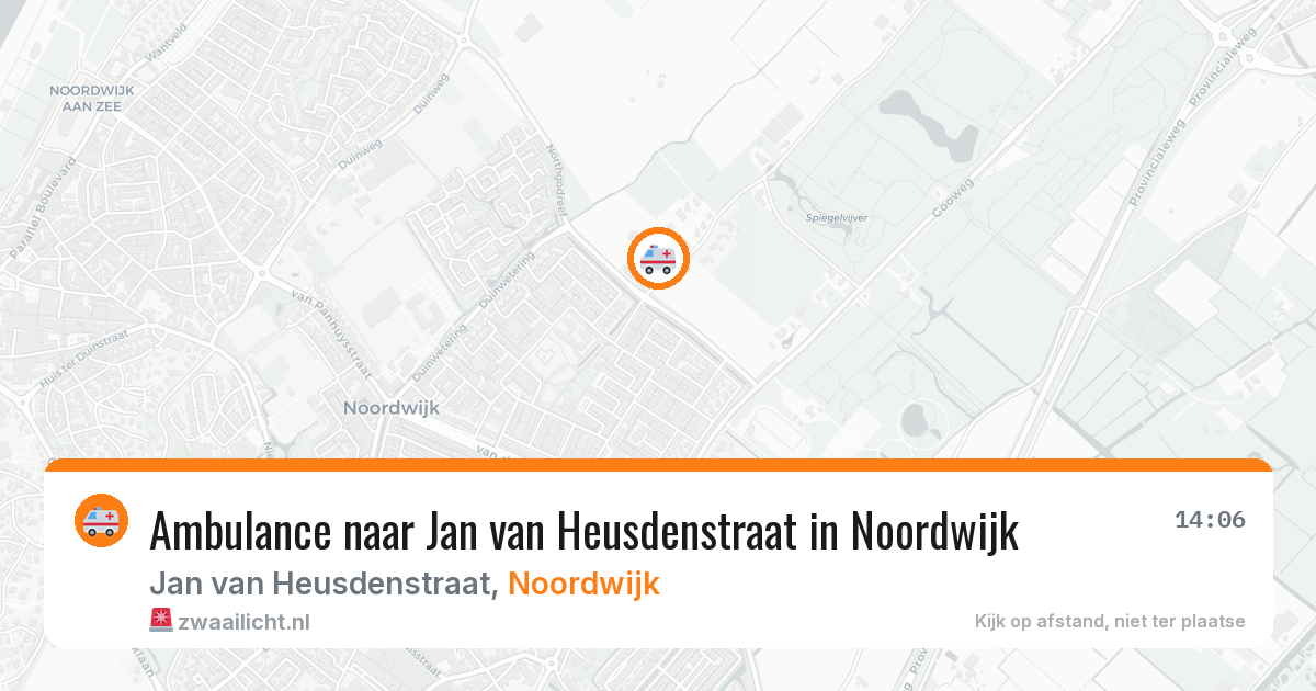 Ambulance naar Jan van Heusdenstraat in Noordwijk — 24 mei 2026