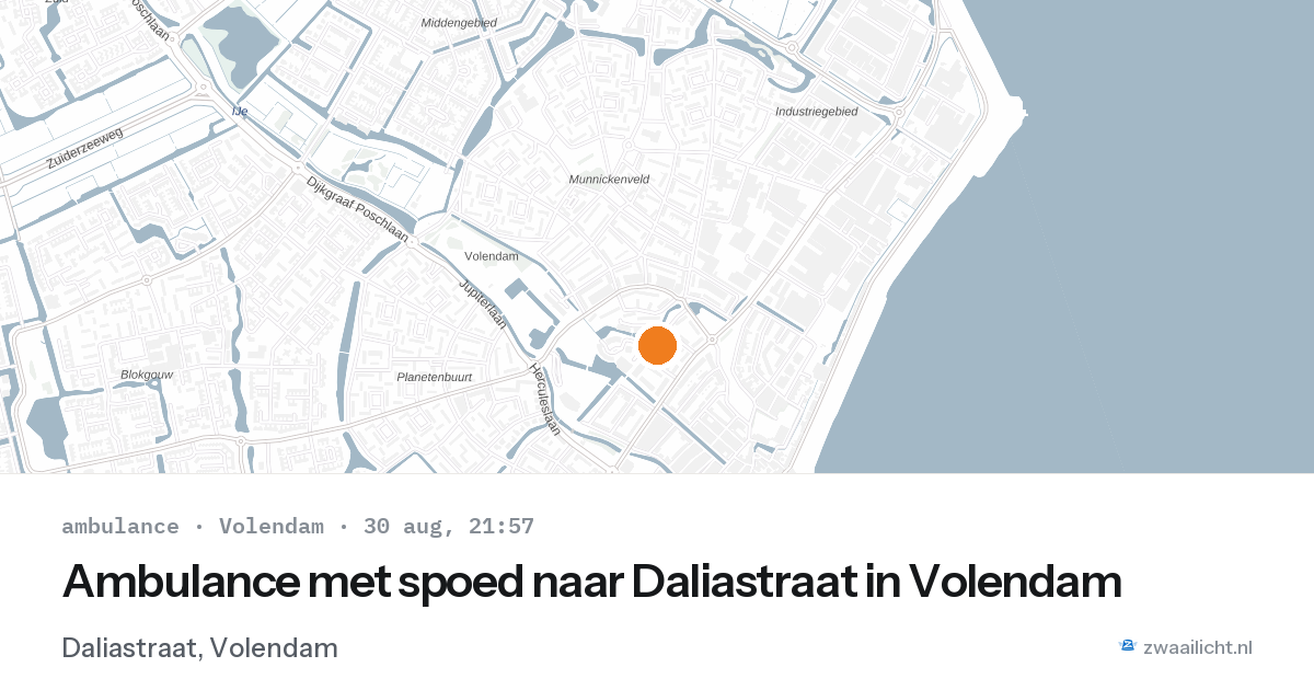 Ambulance met spoed naar Daliastraat in Volendam — 30 aug 2026