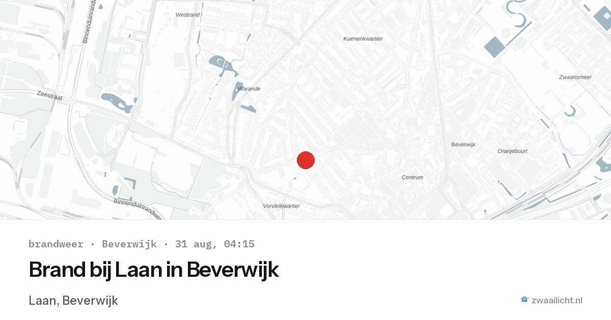 Brand bij Laan in Beverwijk — 31 aug 2026