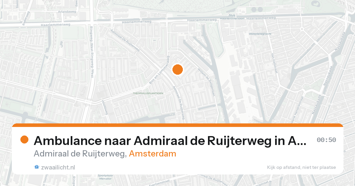 Ambulance naar Admiraal de Ruijterweg in Amsterdam — 15 aug 2026