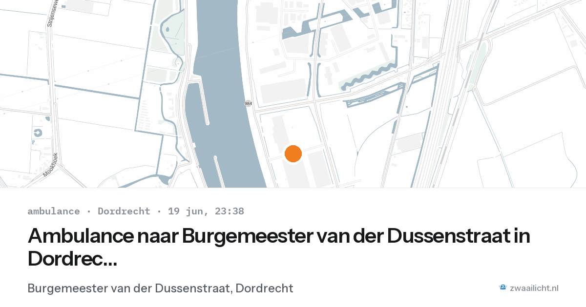 Ambulance naar Burgemeester van der Dussenstraat in Dordrecht — 19 jun 2026