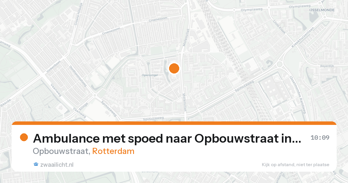 Ambulance met spoed naar Opbouwstraat in Rotterdam — 16 aug 2026