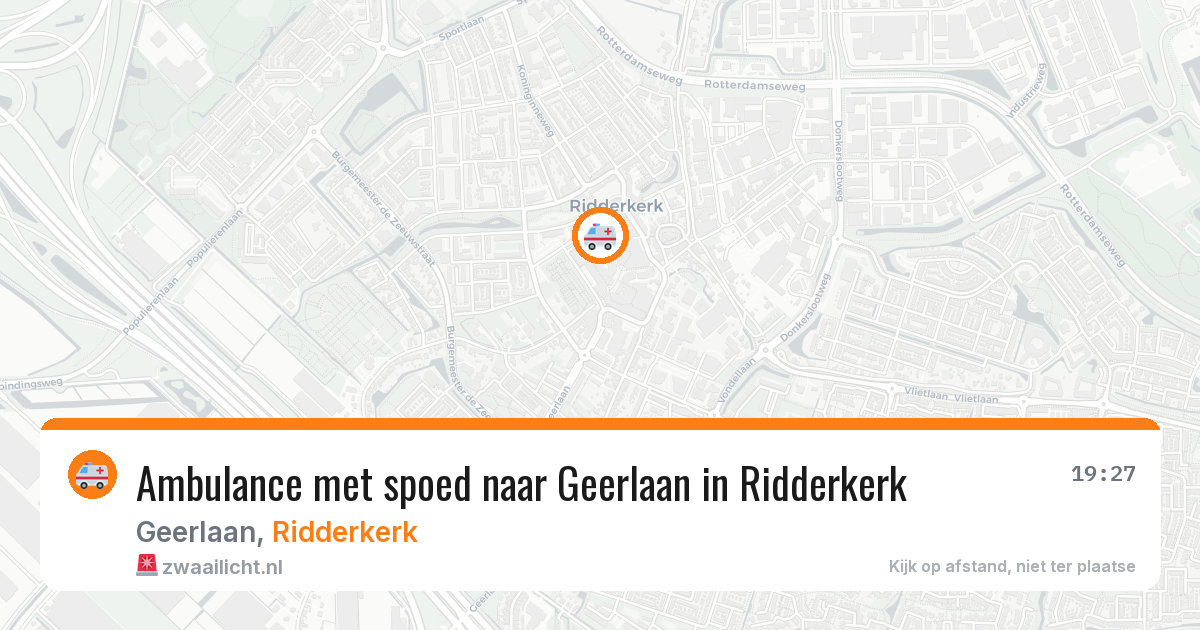 Ambulance met spoed naar Geerlaan in Ridderkerk — 20 jul 2026