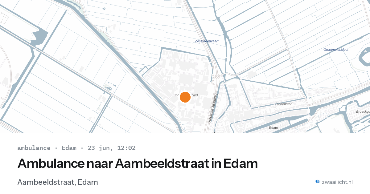 Ambulance naar Aambeeldstraat in Edam — 23 jun 2026