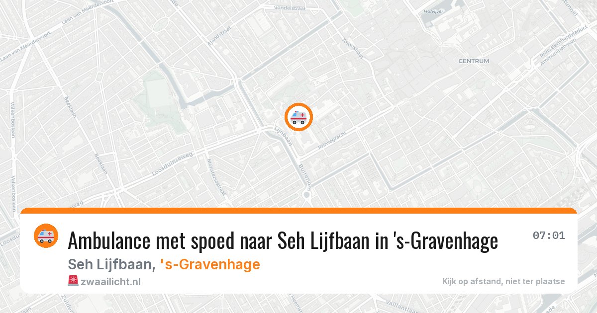 Ambulance met spoed naar Seh Lijfbaan in 's-Gravenhage — 6 jul 2026