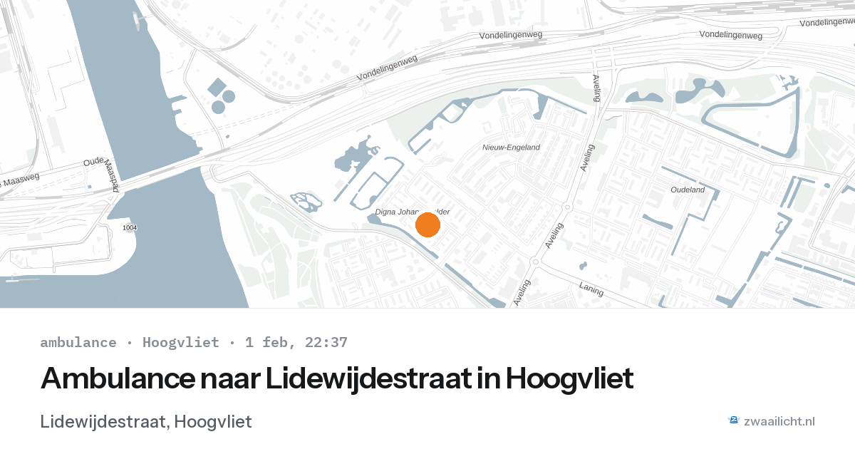 Ambulance naar Lidewijdestraat in Hoogvliet — 1 feb 2026
