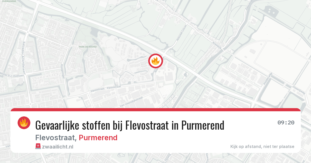 Gevaarlijke stoffen bij Flevostraat in Purmerend — 8 mei 2026