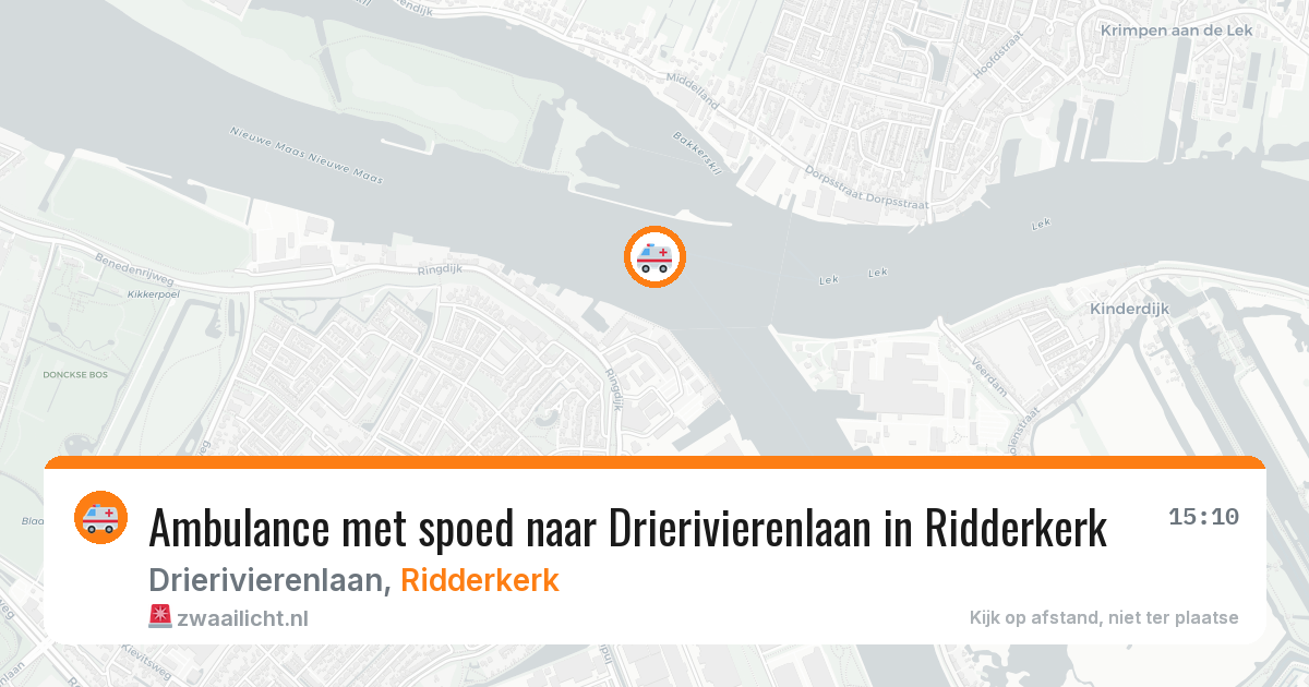 Ambulance met spoed naar Drierivierenlaan in Ridderkerk — 4 jun 2026