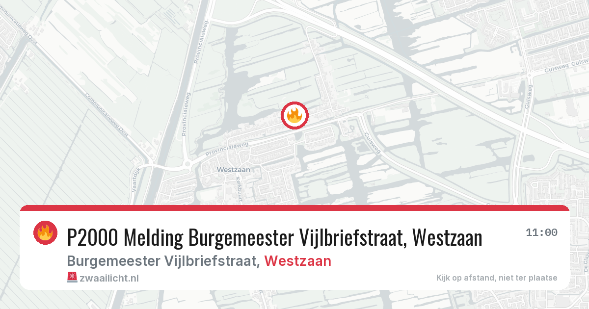 P2000 Melding Burgemeester Vijlbriefstraat, Westzaan — 30 jan 2026