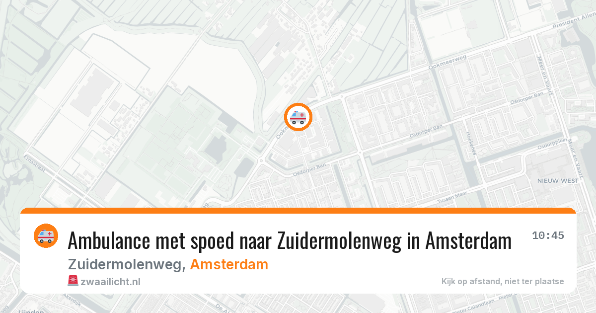 Ambulance met spoed naar Zuidermolenweg in Amsterdam — 2 jun 2026