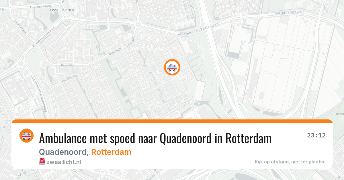 Ambulance met spoed naar Quadenoord in Rotterdam — 13 aug 2026