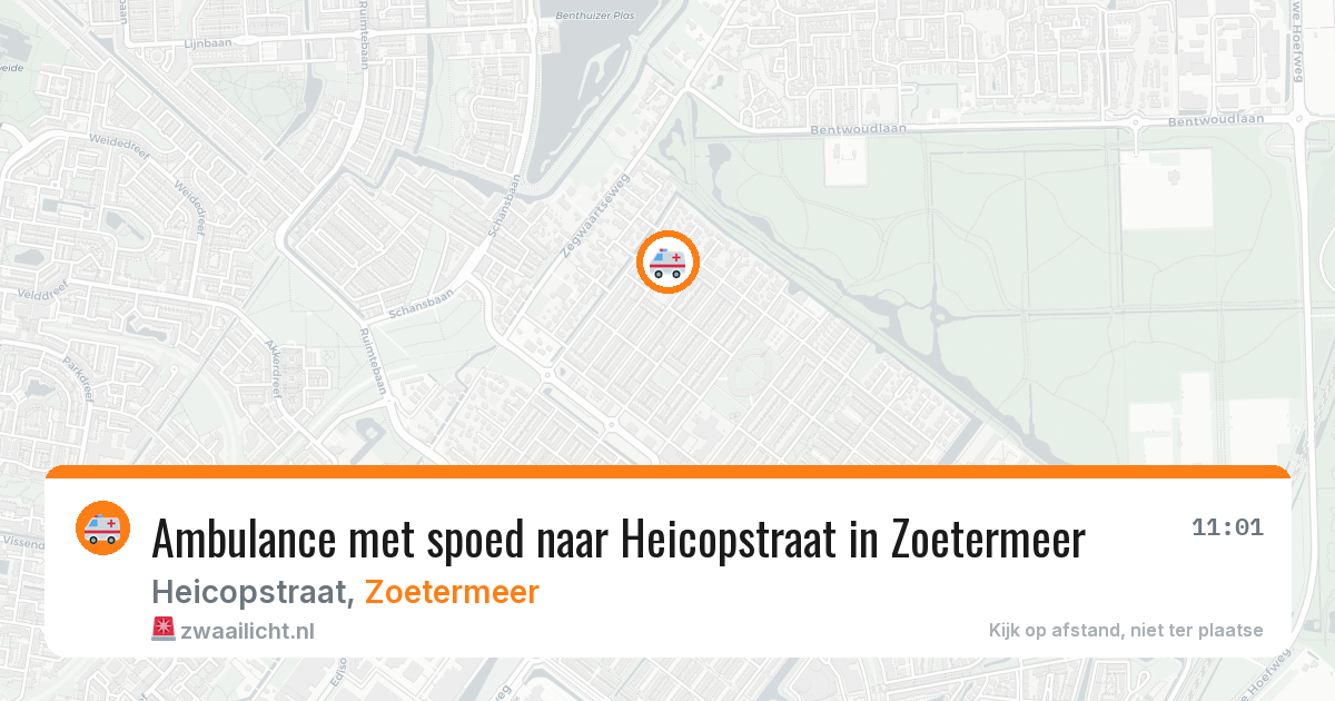 Ambulance met spoed naar Heicopstraat in Zoetermeer — 6 aug 2026