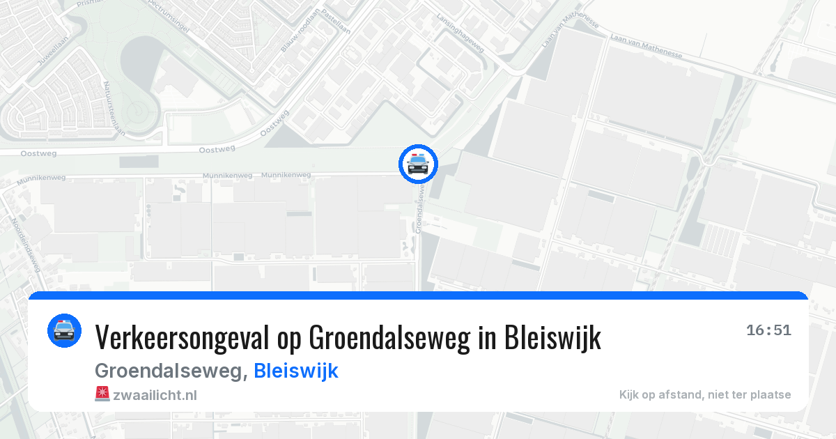 Verkeersongeval op Groendalseweg in Bleiswijk — 1 aug 2026