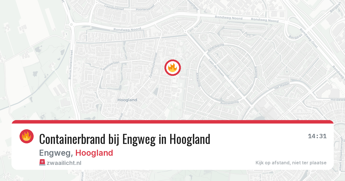 Containerbrand bij Engweg in Hoogland — 5 mei 2026