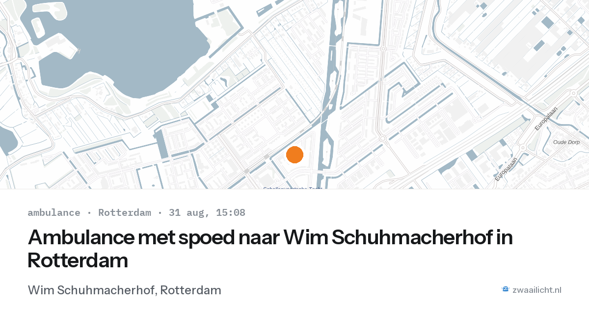 Ambulance met spoed naar Wim Schuhmacherhof in Rotterdam — 31 aug 2026