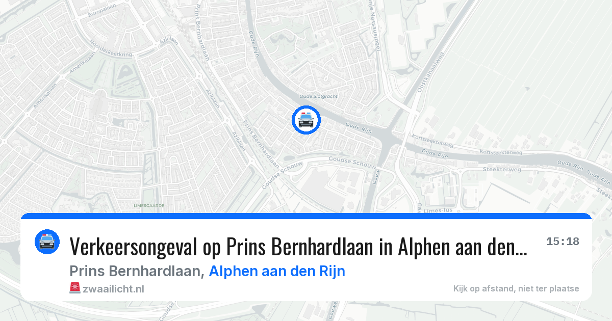 Verkeersongeval op Prins Bernhardlaan in Alphen aan den Rijn — 28 jun 2026