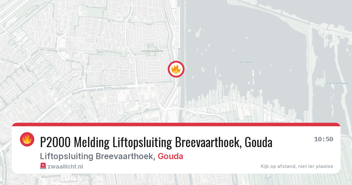 P2000 Melding Liftopsluiting Breevaarthoek, Gouda — 30 jan 2026