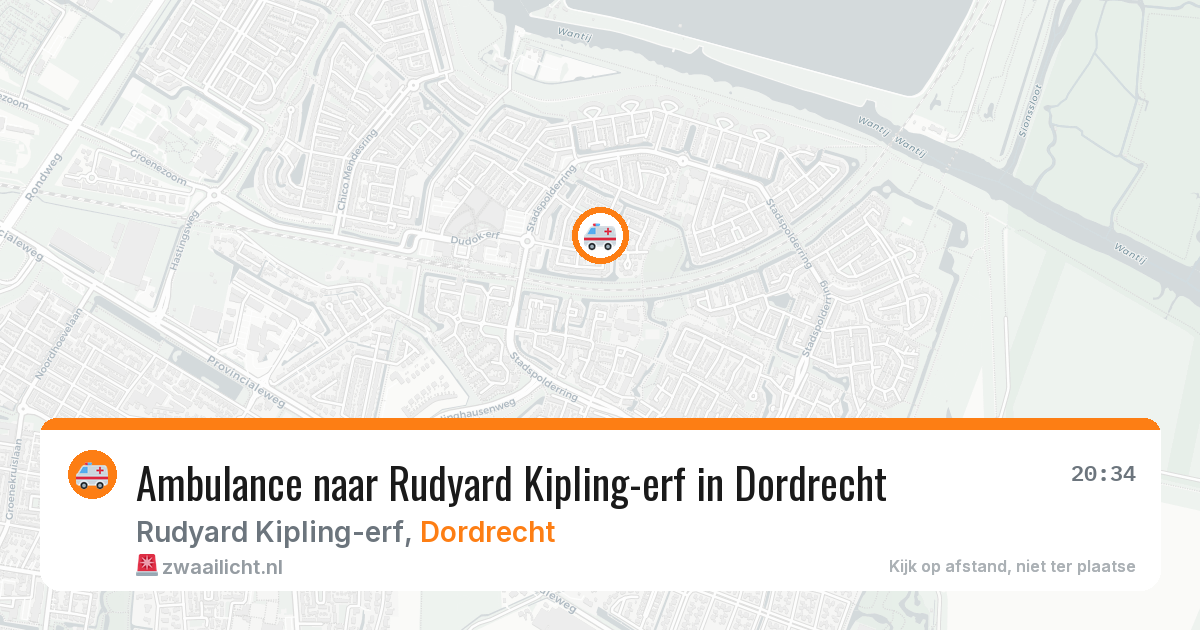 Ambulance naar Rudyard Kipling-erf in Dordrecht — 14 jul 2026