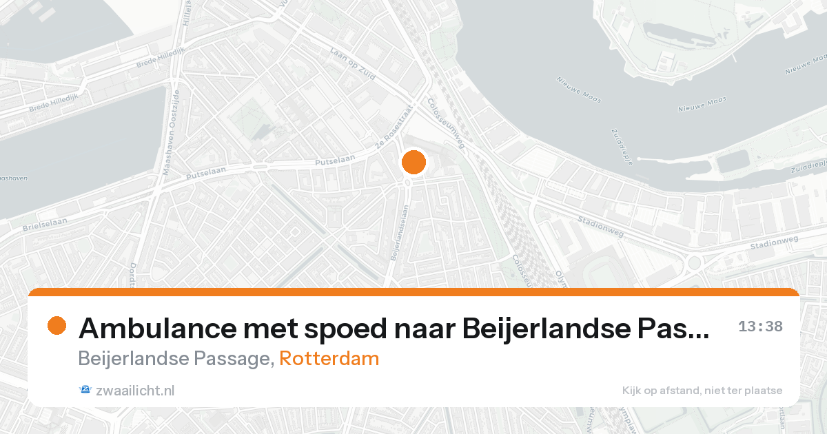 Ambulance met spoed naar Beijerlandse Passage in Rotterdam — 20 aug 2026