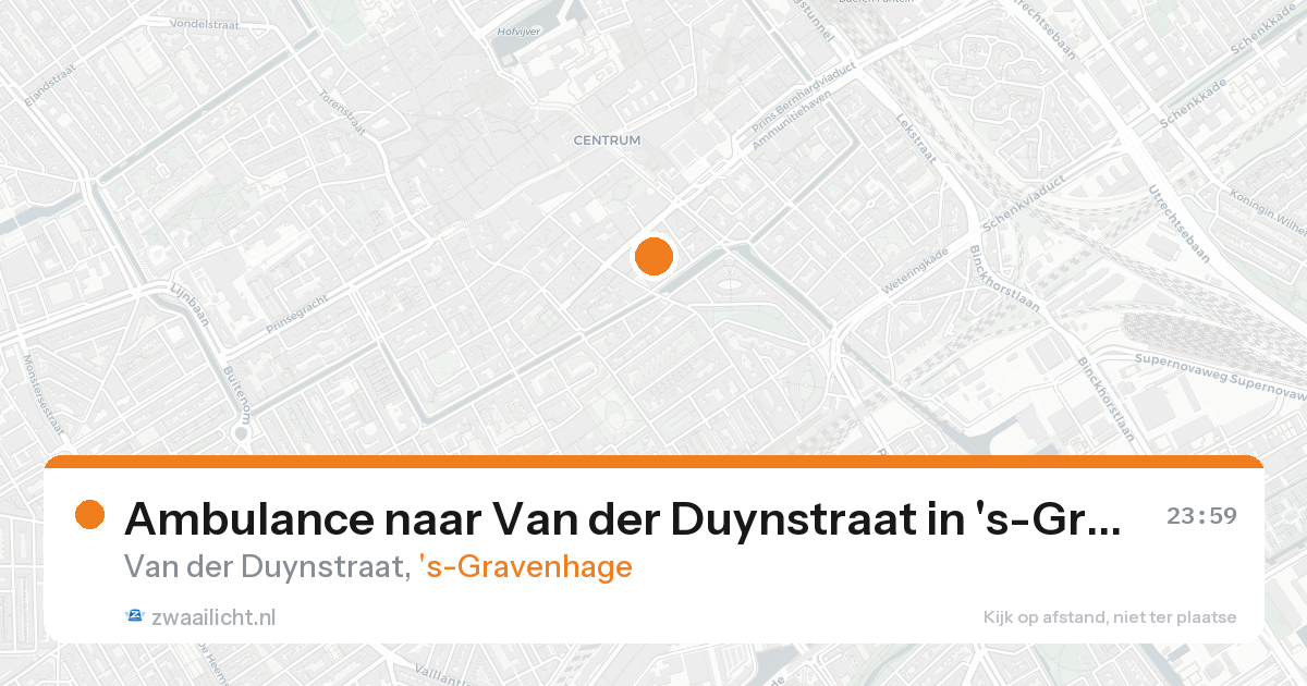 Ambulance naar Van der Duynstraat in 's-Gravenhage — 22 aug 2026